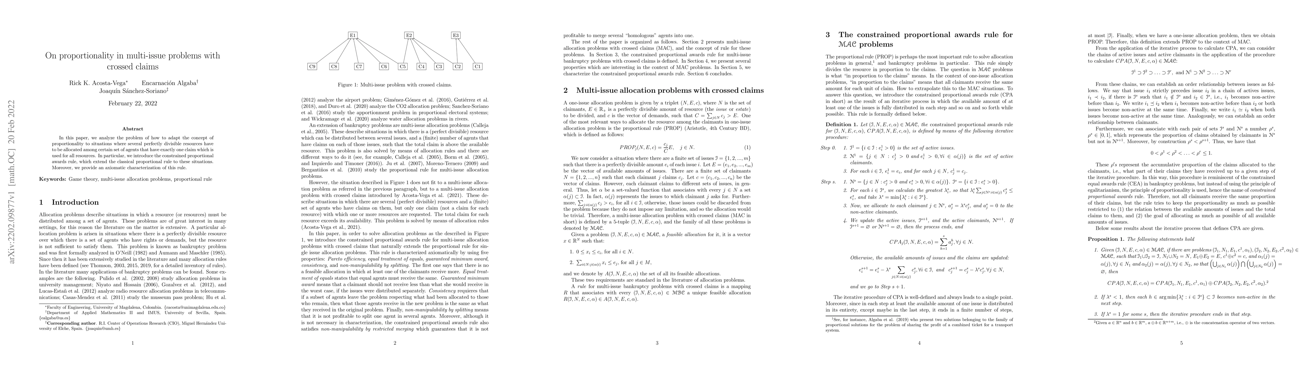 Thumbnail for On proportionality in multi-issue problems with crossed claims