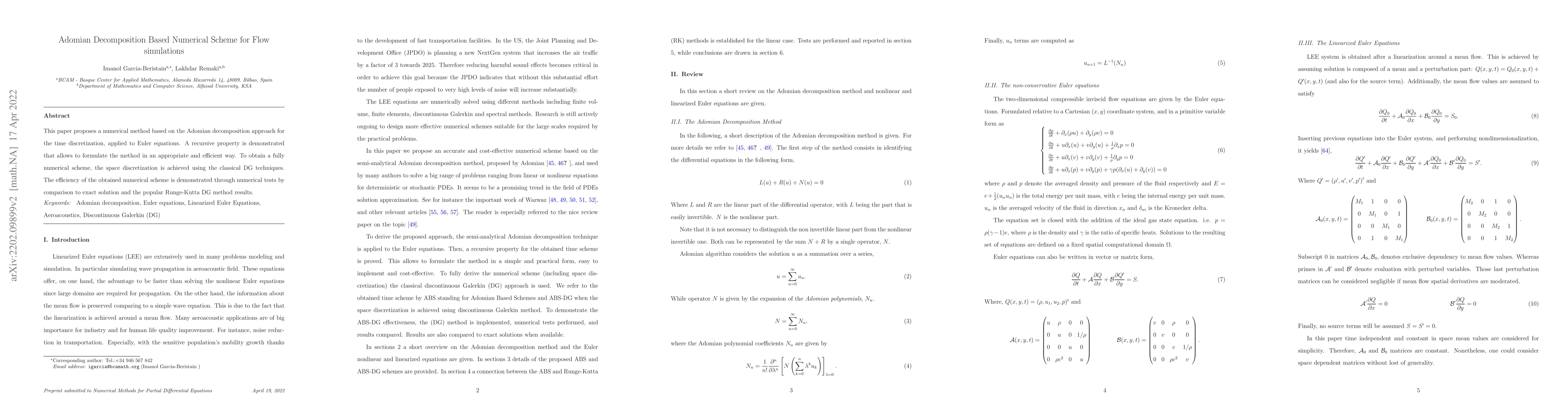 Thumbnail for Adomian Decomposition Based Numerical Scheme for Flow Simulations
