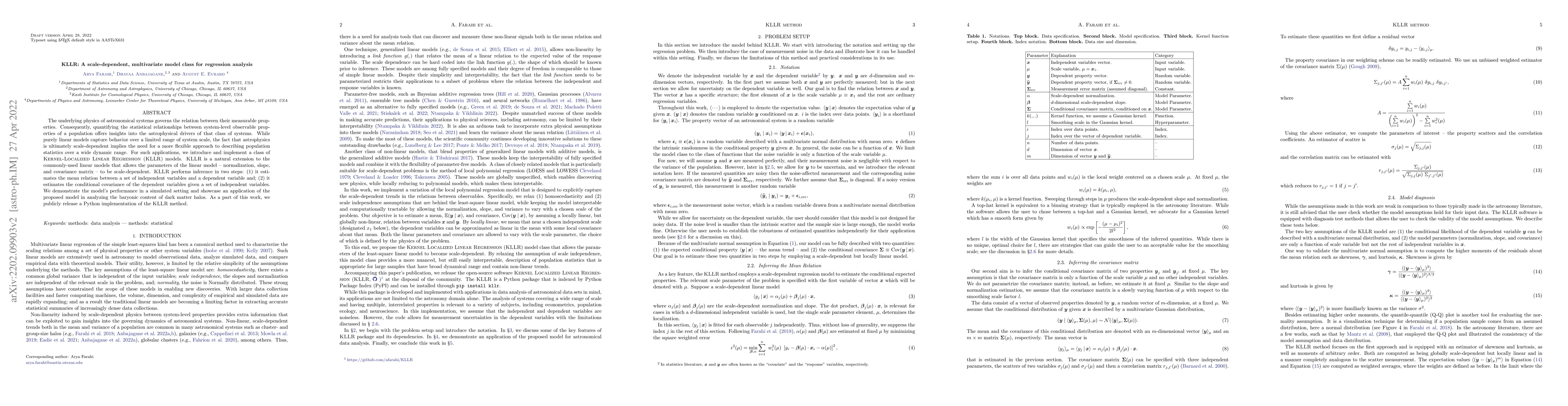Thumbnail for KLLR: A scale-dependent, multivariate model class for regression
  analysis