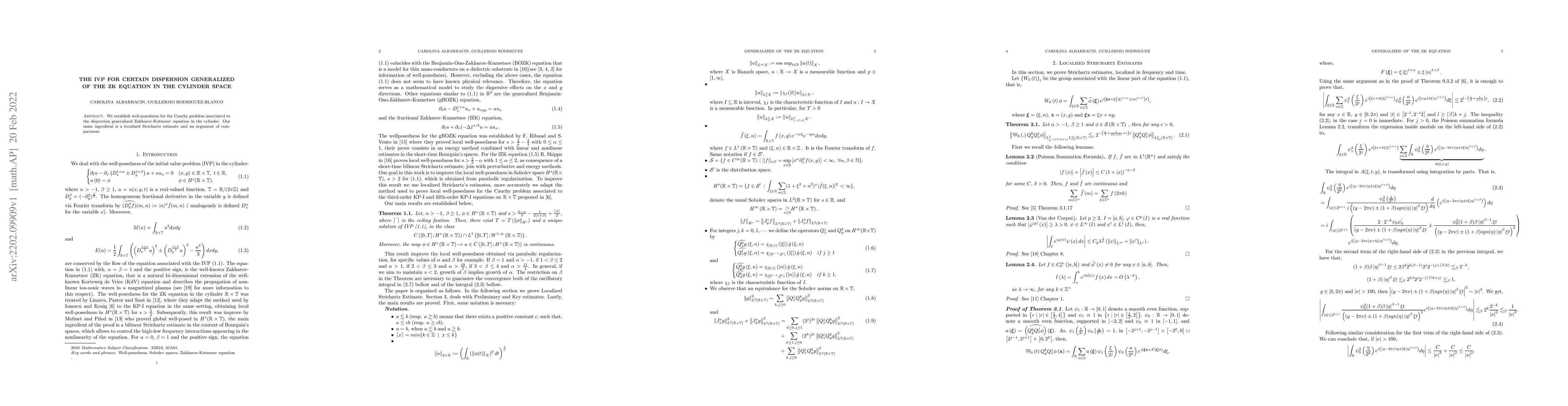 Thumbnail for The IVP for certain dispersion generalized of the ZK equation in the
  cylinder space