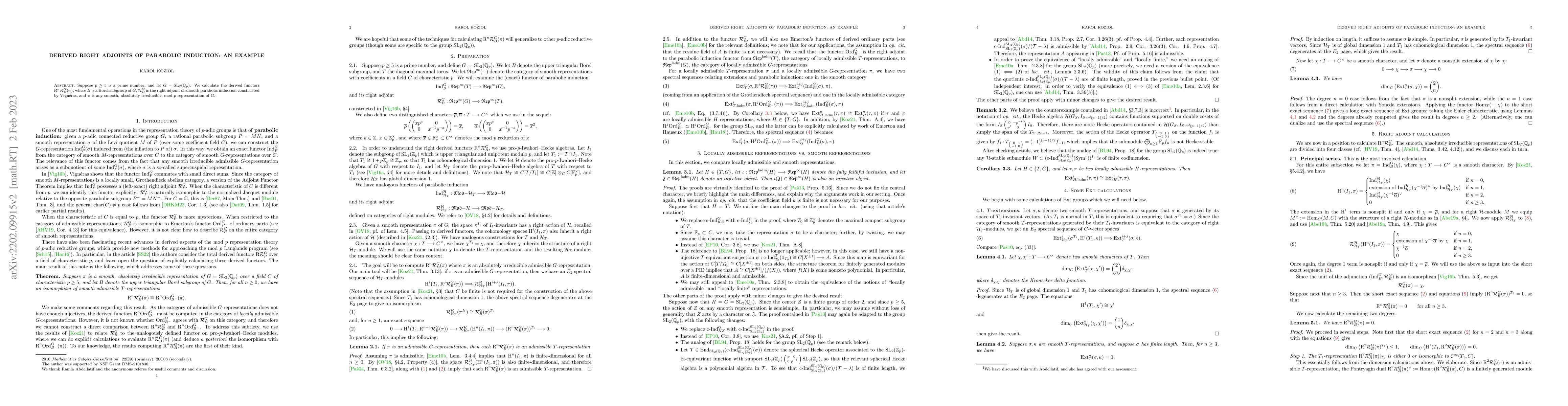 Thumbnail for Derived right adjoints of parabolic induction: an example