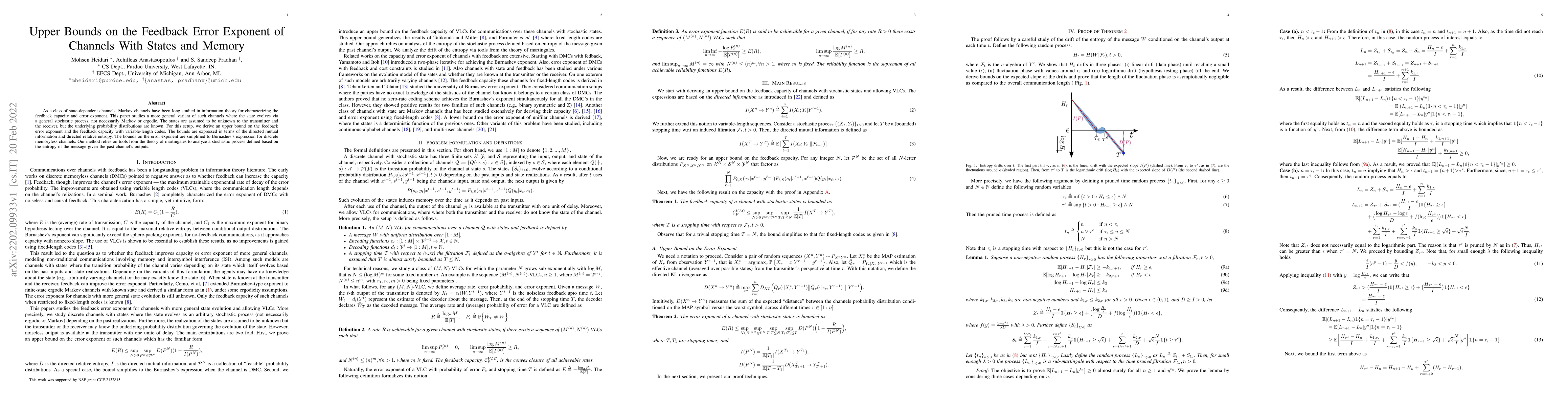 Thumbnail for Upper Bounds on the Feedback Error Exponent of Channels With States and
  Memory