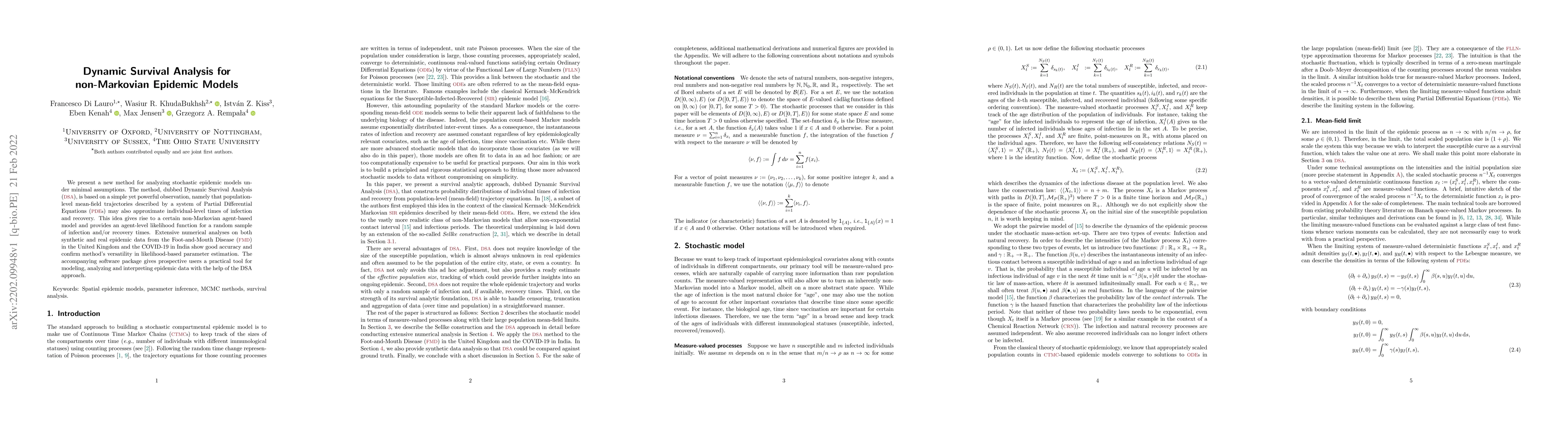 Thumbnail for Dynamic Survival Analysis for non-Markovian Epidemic Models