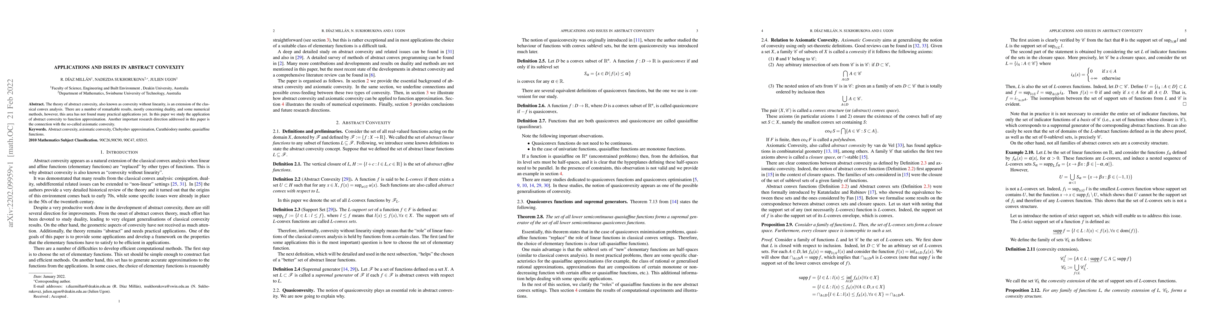 Thumbnail for Application and issues in abstract convexity