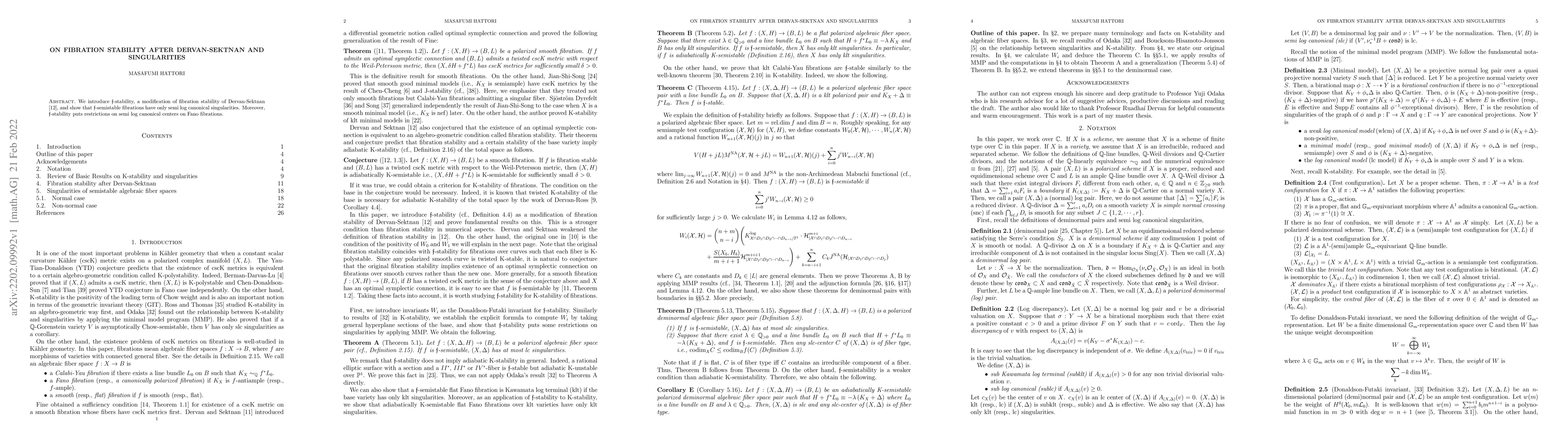 Thumbnail for On fibration stability after Dervan-Sektnan and singularities