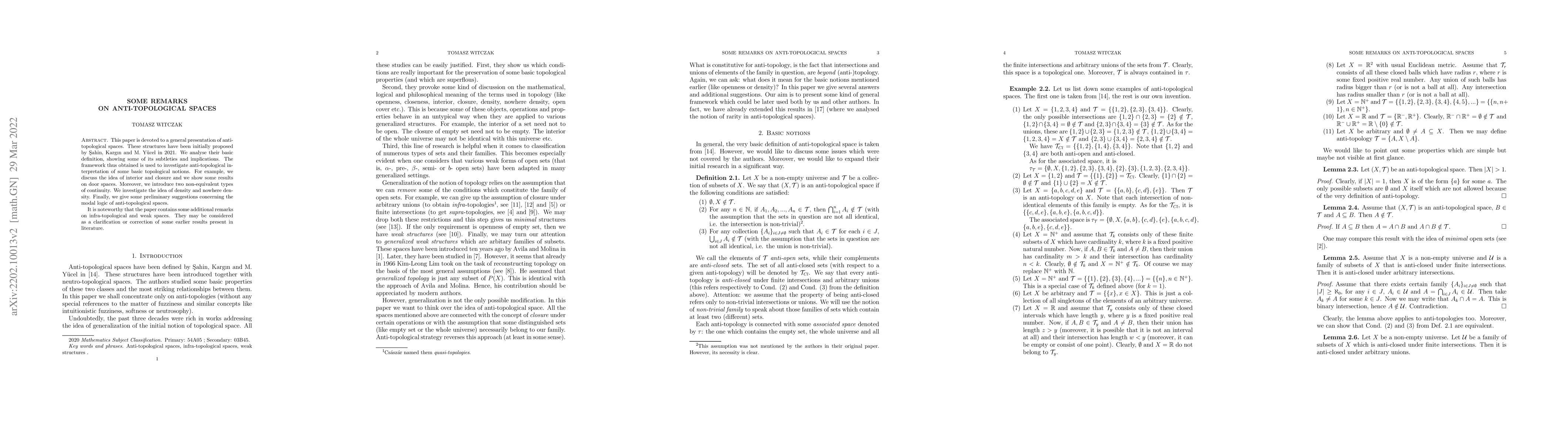 Thumbnail for Some remarks on anti-topological spaces