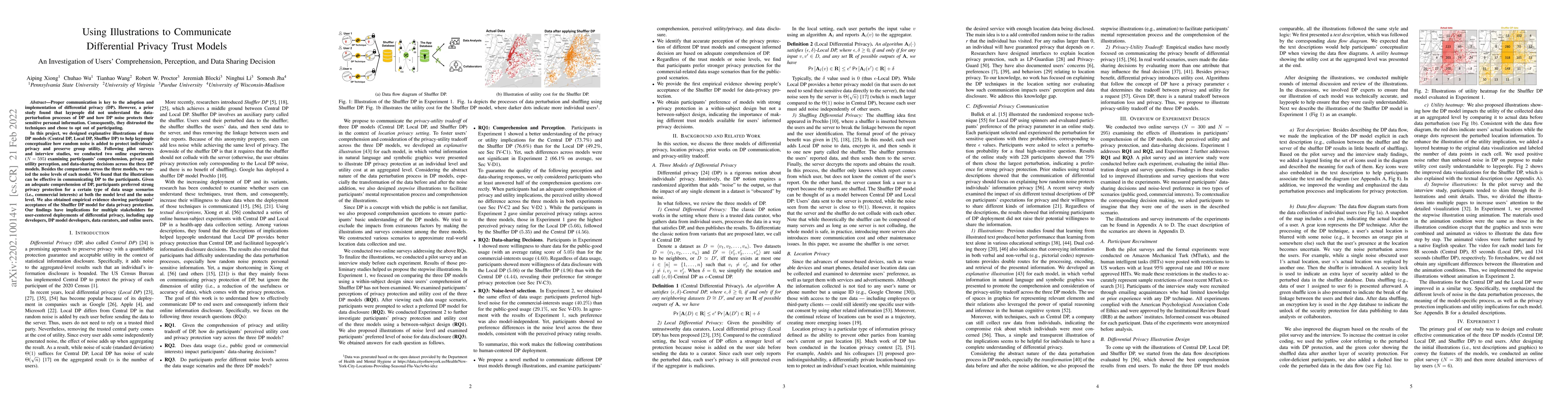 Thumbnail for Using Illustrations to Communicate Differential Privacy Trust Models: An
  Investigation of Users' Comprehension, Perception, and Data Sharing Decision