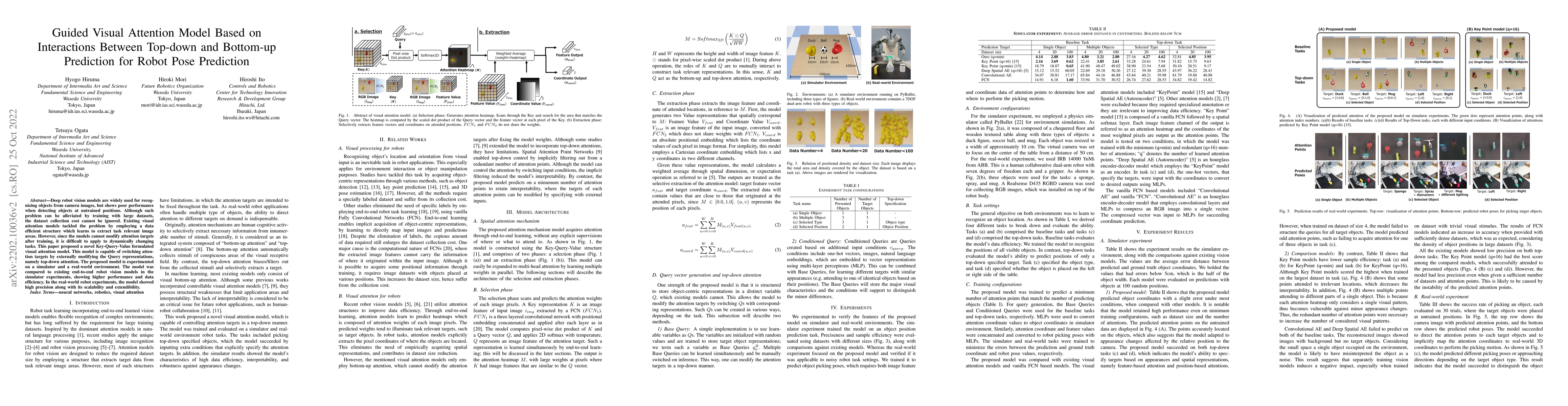 Thumbnail for Guided Visual Attention Model Based on Interactions Between Top-down and
  Bottom-up Information for Robot Pose Prediction