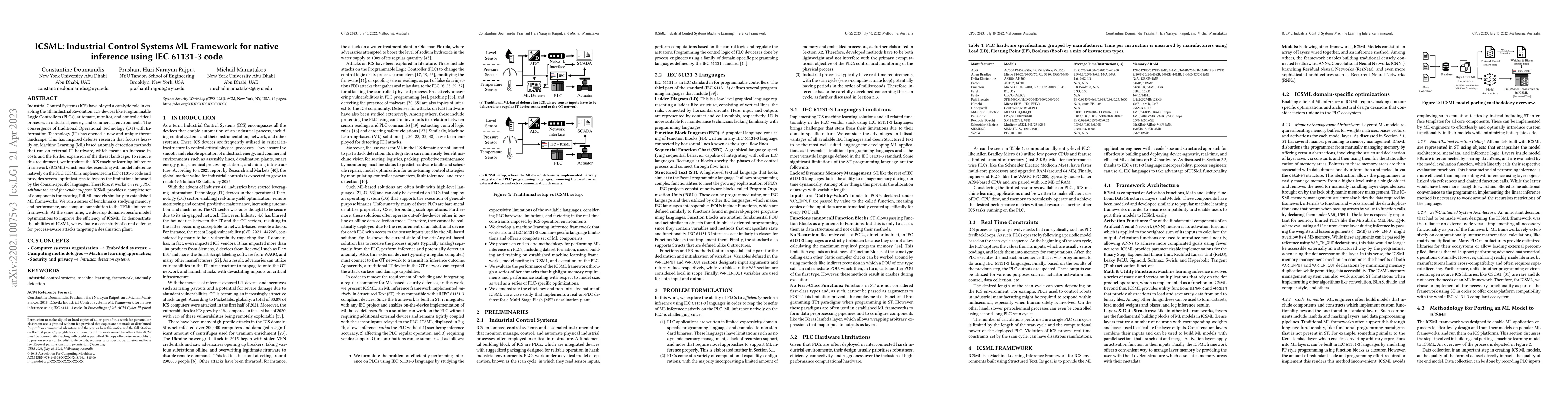 Thumbnail for ICSML: Industrial Control Systems ML Framework for native inference
  using IEC 61131-3 code