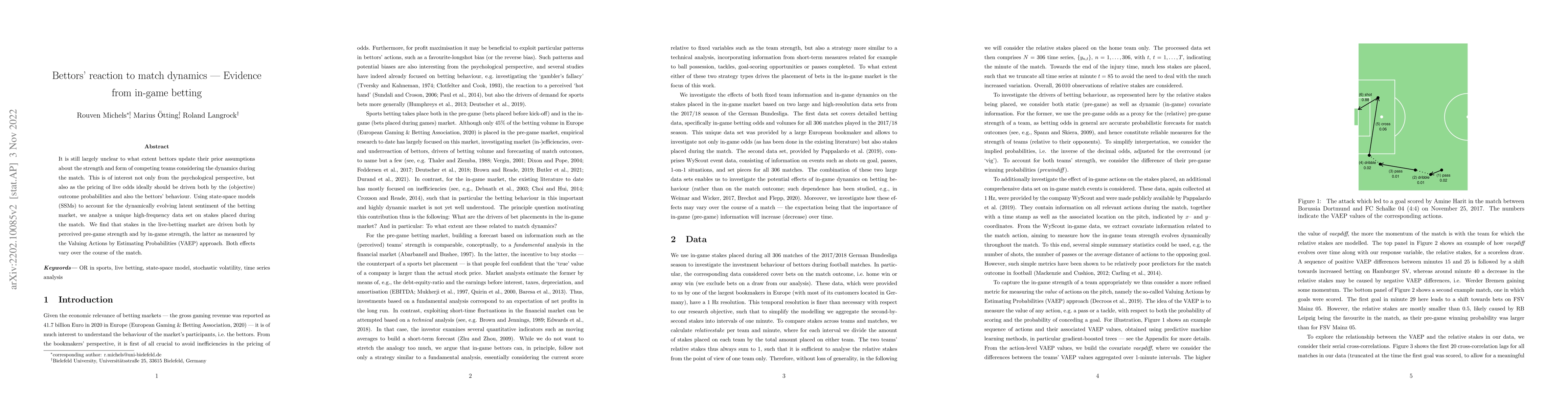 Thumbnail for Bettors' reaction to match dynamics -- Evidence from in-game betting