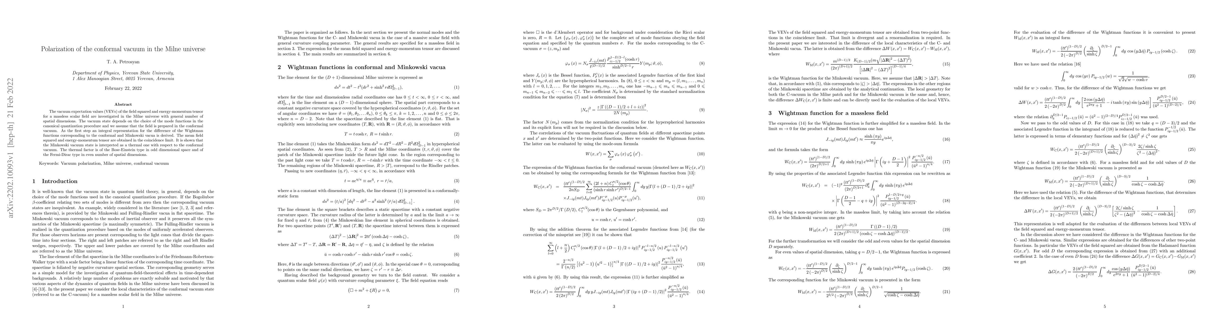 Thumbnail for Polarization of the conformal vacuum in the Milne universe