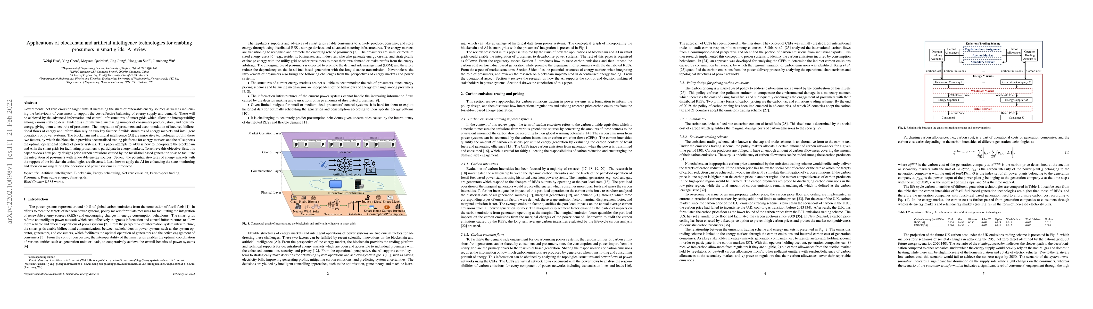 Thumbnail for Applications of blockchain and artificial intelligence technologies for
  enabling prosumers in smart grids: A review