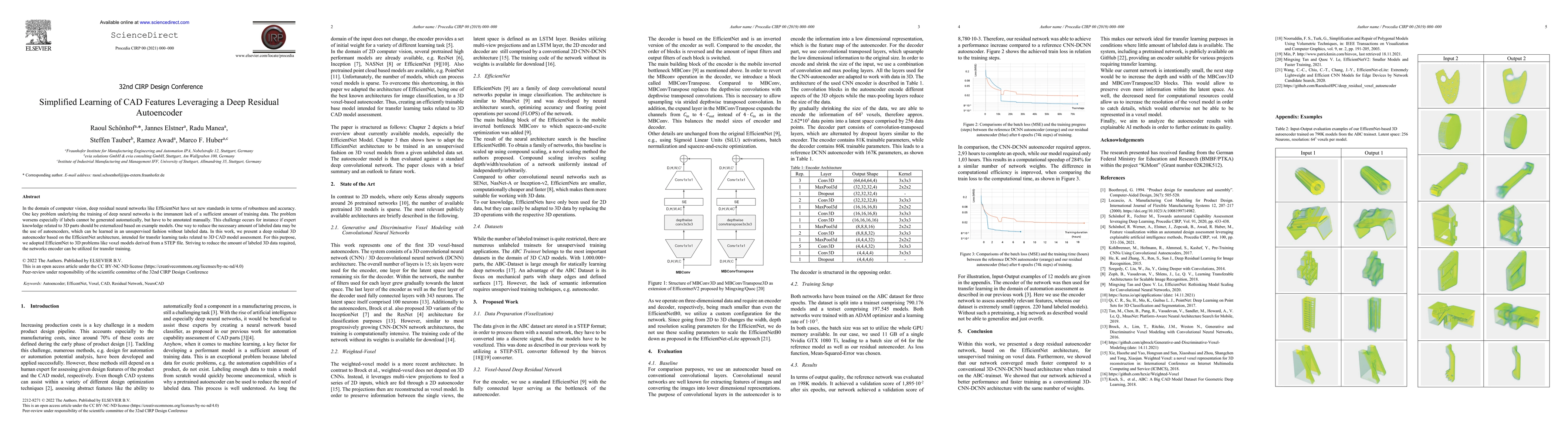Thumbnail for Simplified Learning of CAD Features Leveraging a Deep Residual
  Autoencoder