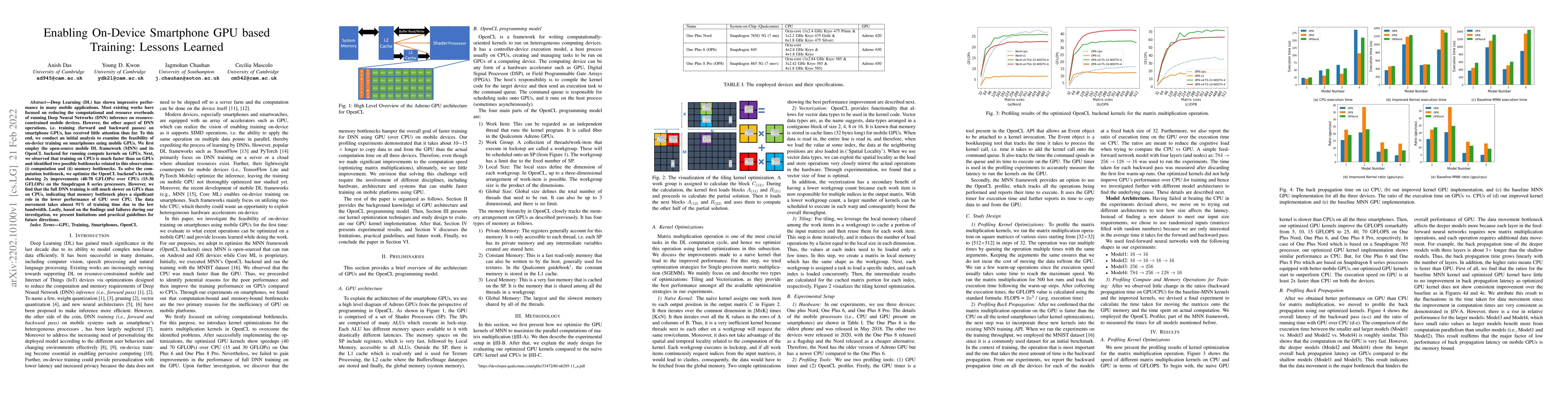 Thumbnail for Enabling On-Device Smartphone GPU based Training: Lessons Learned