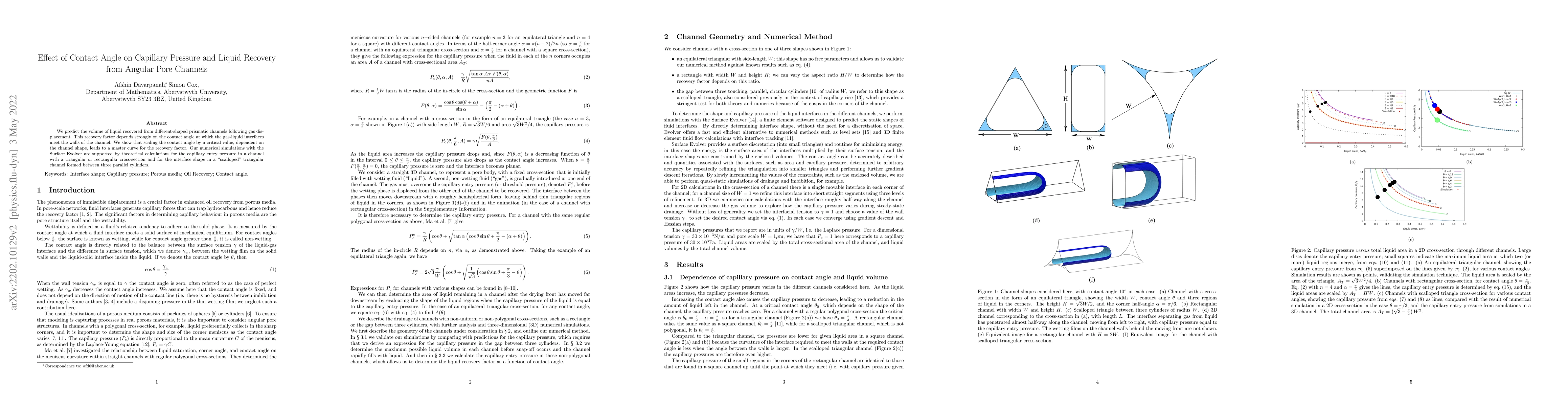Thumbnail for Effect of Contact Angle on Capillary Pressure and Liquid Recovery from
  Angular Pore Channels