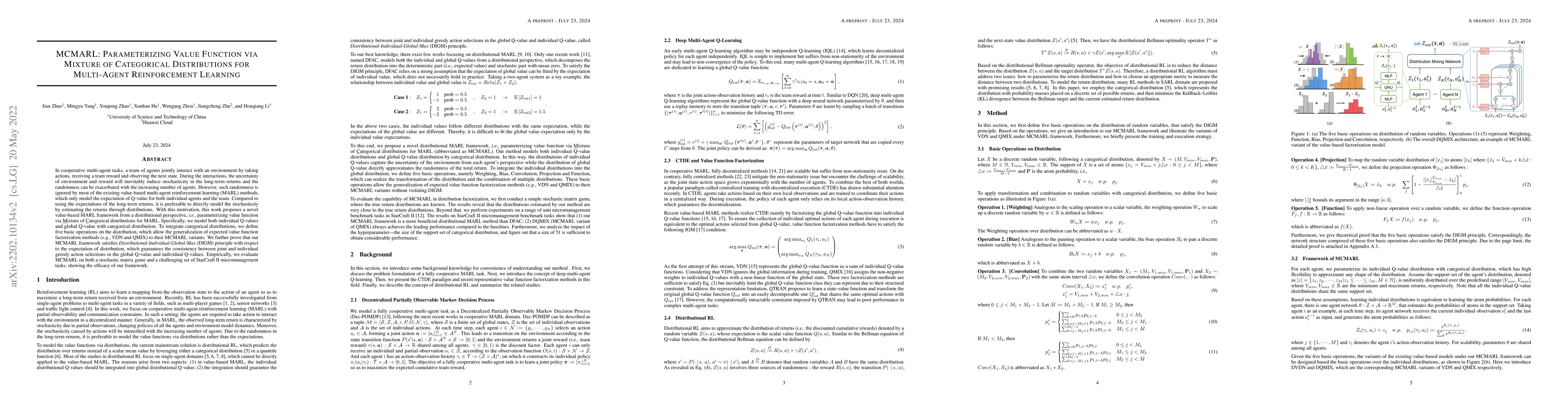 Thumbnail for MCMARL: Parameterizing Value Function via Mixture of Categorical
  Distributions for Multi-Agent Reinforcement Learning