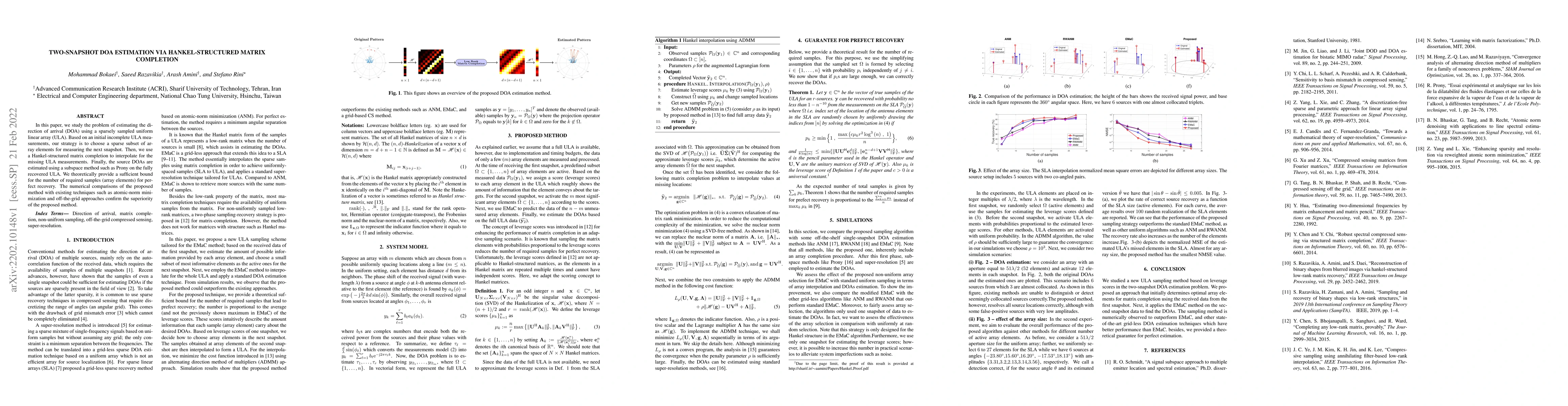 Thumbnail for Two-snapshot DOA Estimation via Hankel-structured Matrix Completion