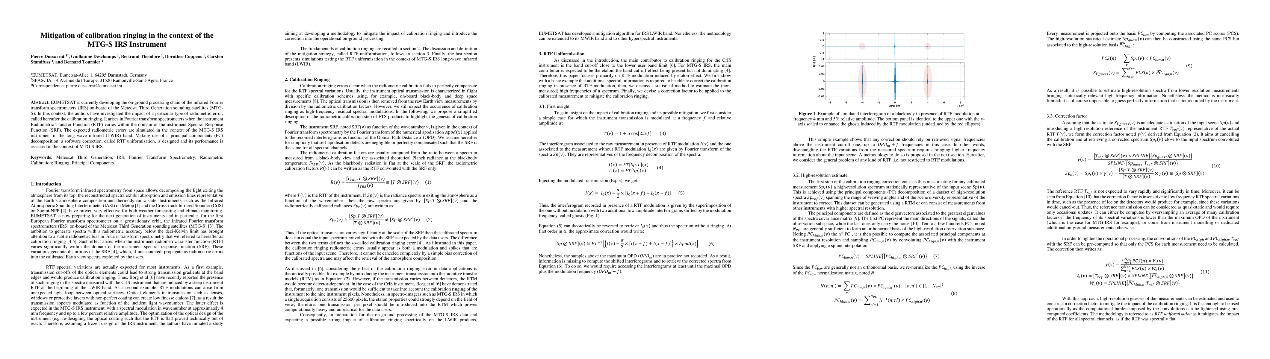 Thumbnail for Mitigation of calibration ringing in the context of the MTG-S IRS
  Instrument