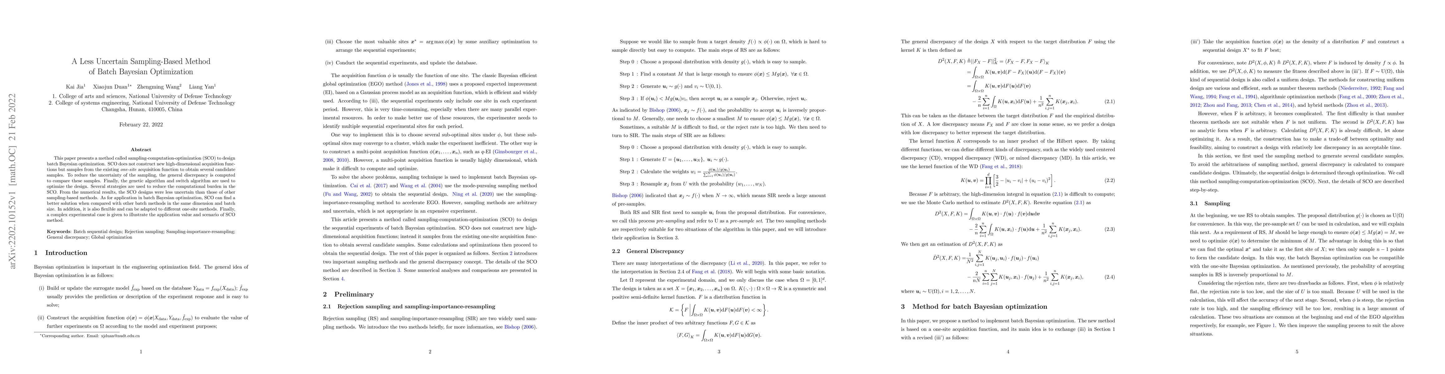 Thumbnail for A Less Uncertain Sampling-Based Method of Batch Bayesian Optimization