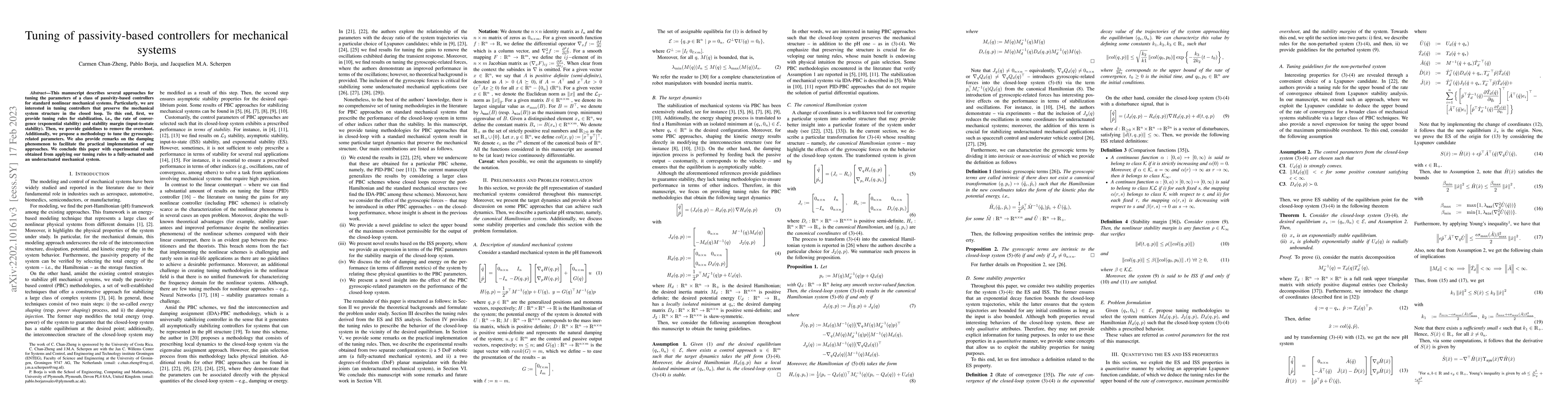 Thumbnail for Tuning of passivity-based controllers for mechanical systems