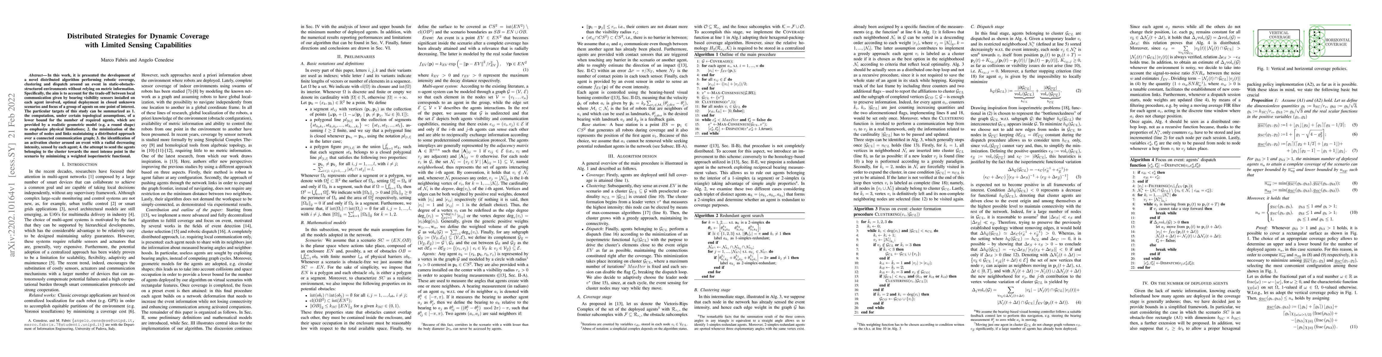 Thumbnail for Distributed Strategies for Dynamic Coverage with Limited Sensing
  Capabilities