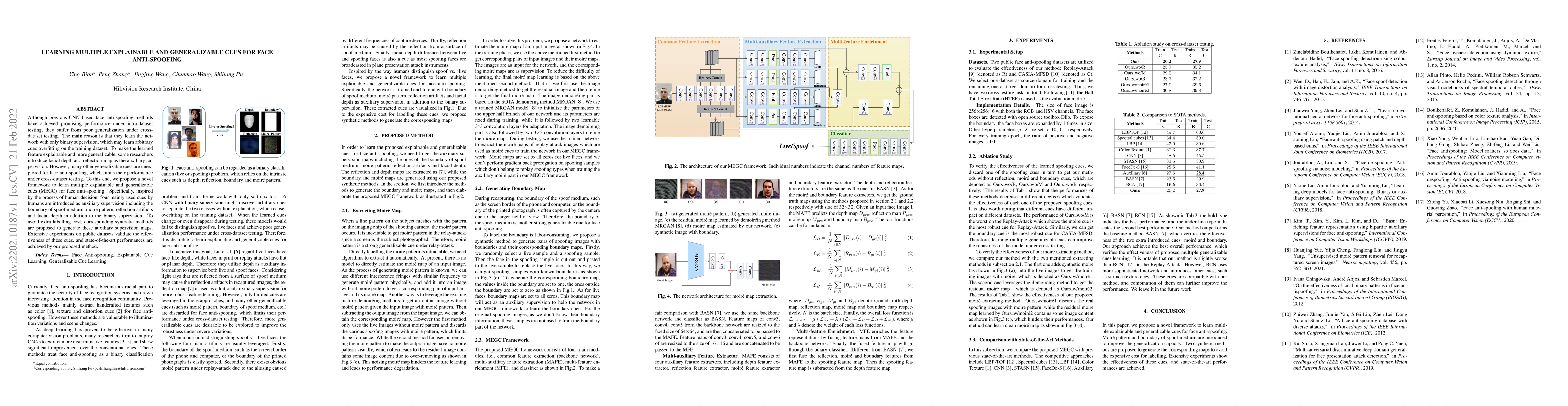 Thumbnail for Learning Multiple Explainable and Generalizable Cues for Face
  Anti-spoofing