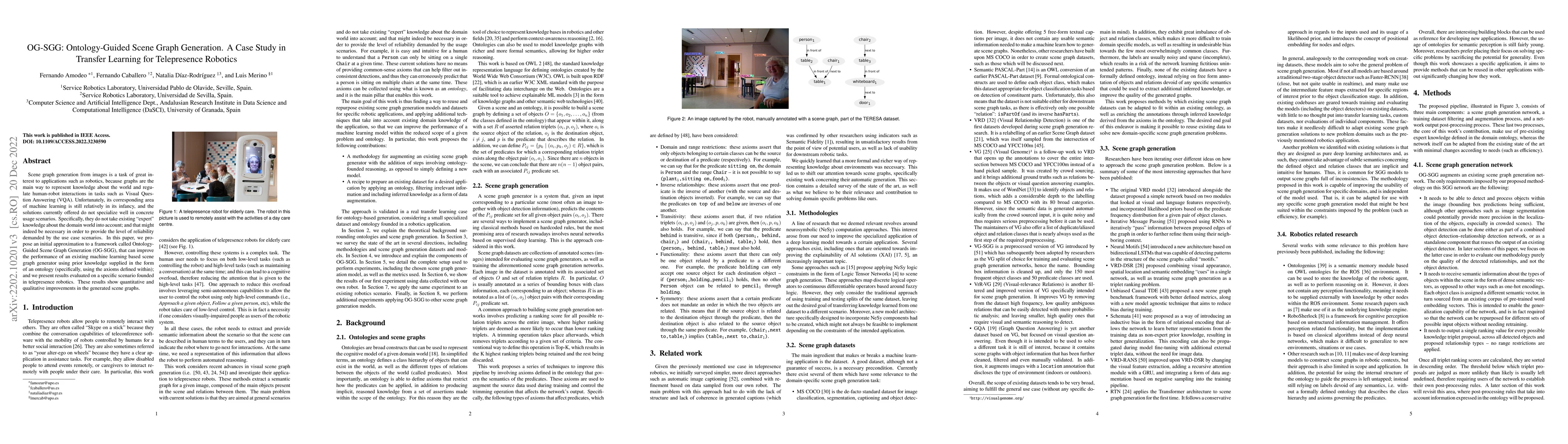 Thumbnail for OG-SGG: Ontology-Guided Scene Graph Generation. A Case Study in Transfer
  Learning for Telepresence Robotics