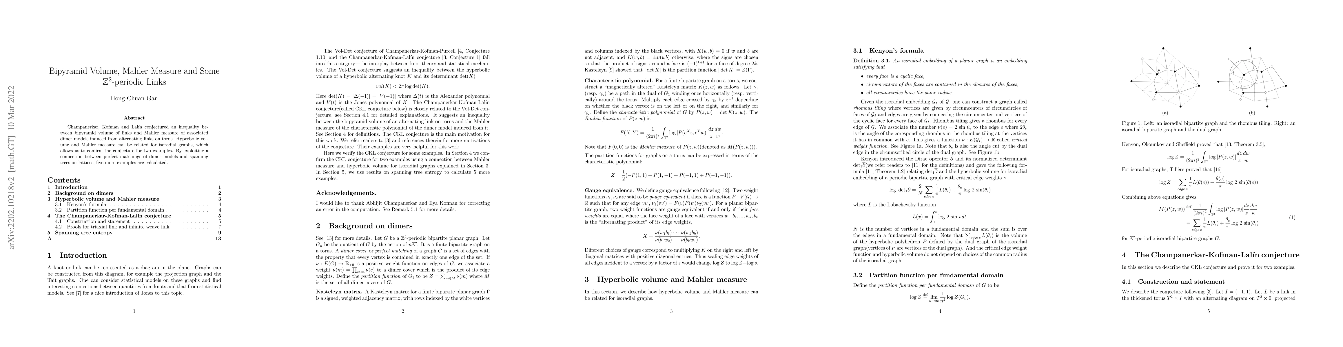 Thumbnail for Bipyramid Volume, Mahler Measure and Some $\mathbb{Z}^2$-periodic Links