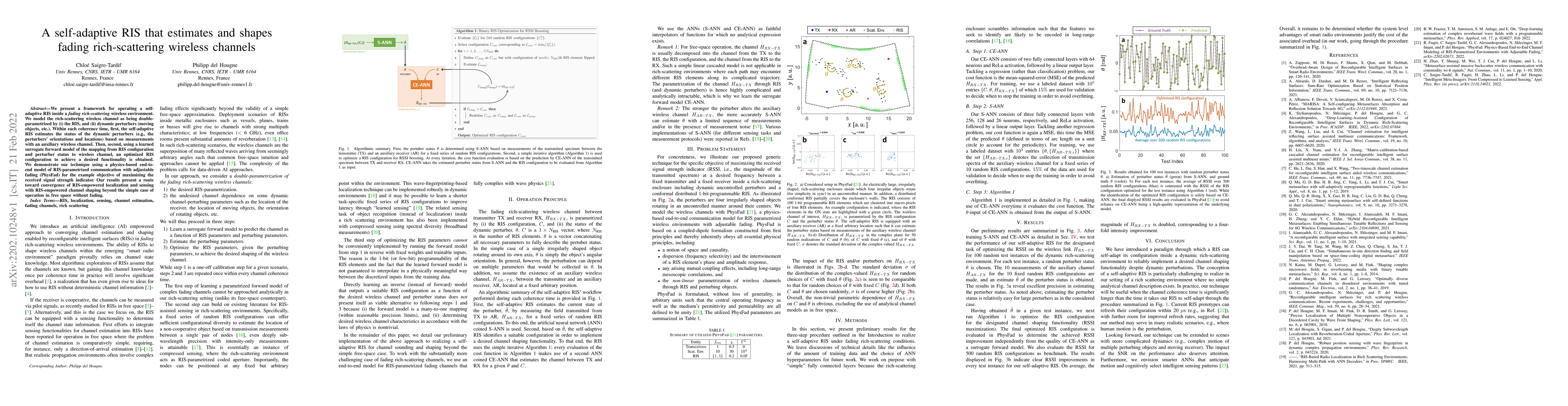 Thumbnail for A self-adaptive RIS that estimates and shapes fading rich-scattering
  wireless channels