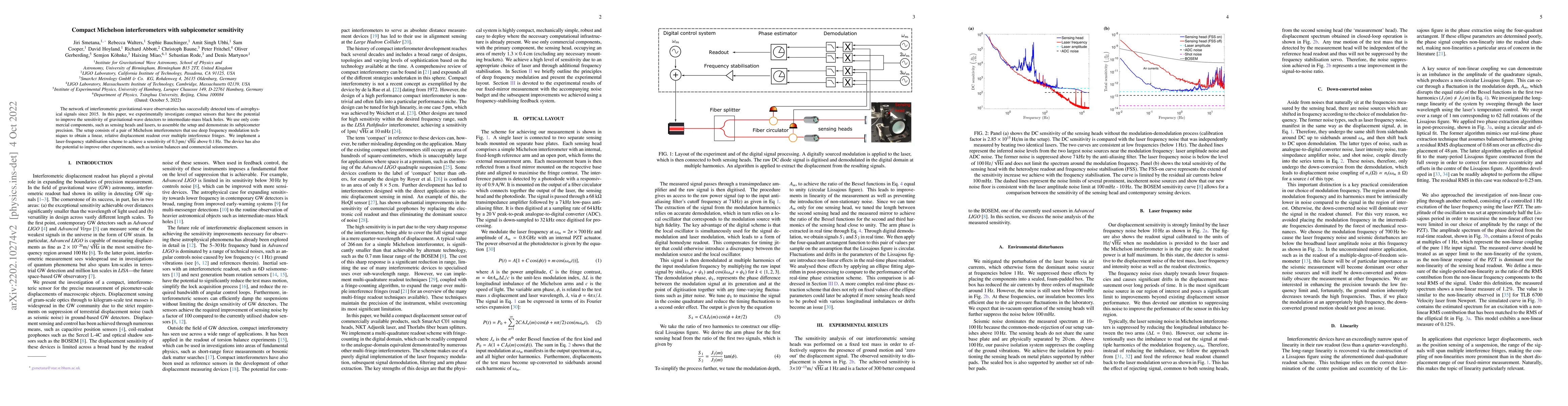 Thumbnail for Compact Michelson interferometers with subpicometer sensitivity