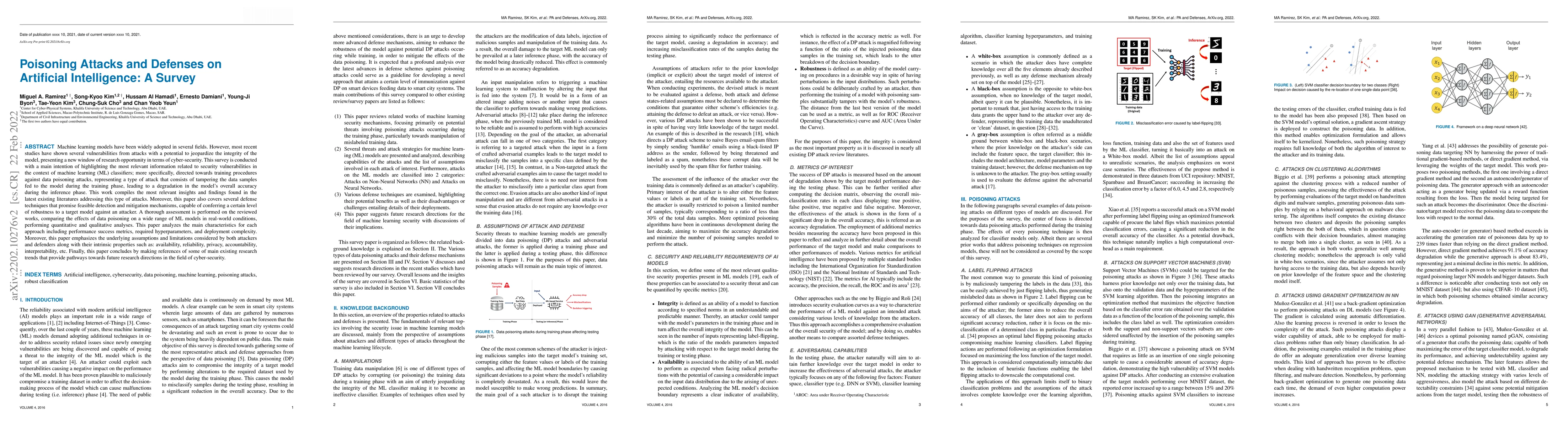 Thumbnail for Poisoning Attacks and Defenses on Artificial Intelligence: A Survey