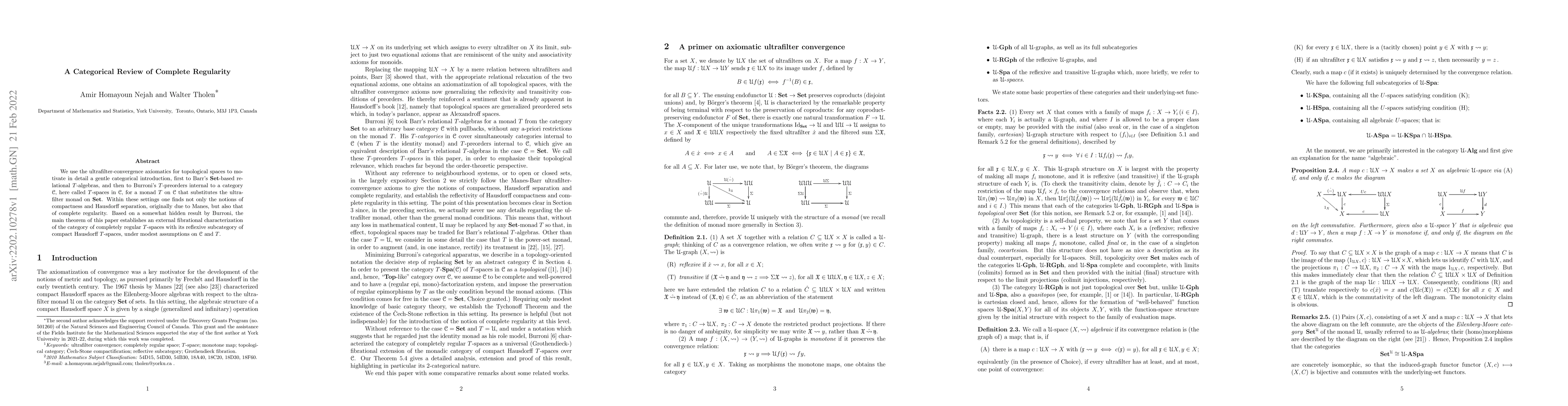 Thumbnail for A categorical review of complete regularity