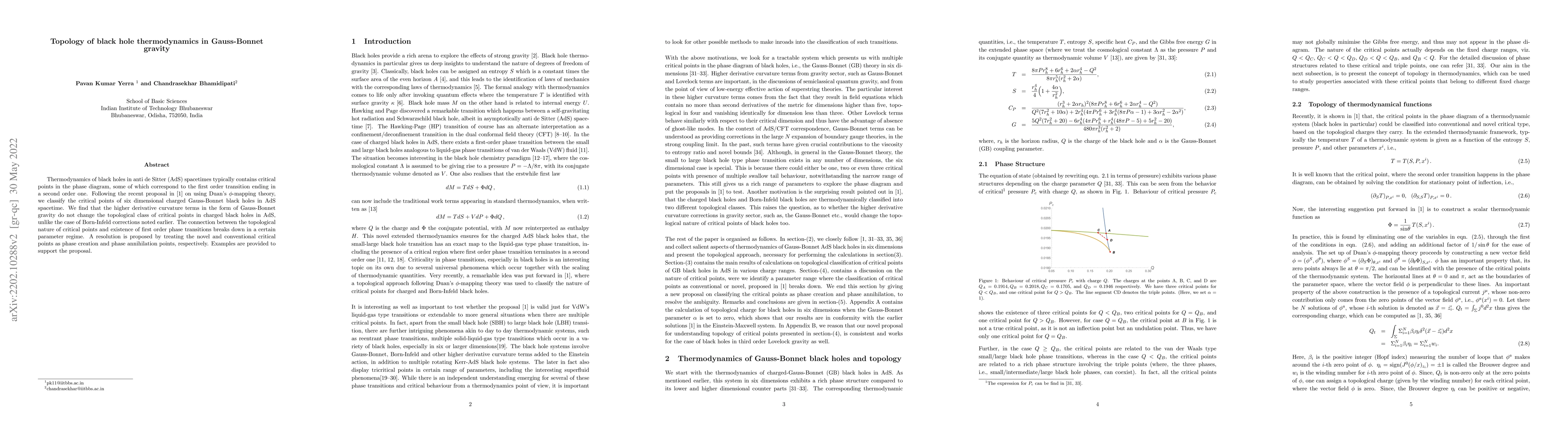 Thumbnail for Topology of black hole thermodynamics in Gauss-Bonnet gravity