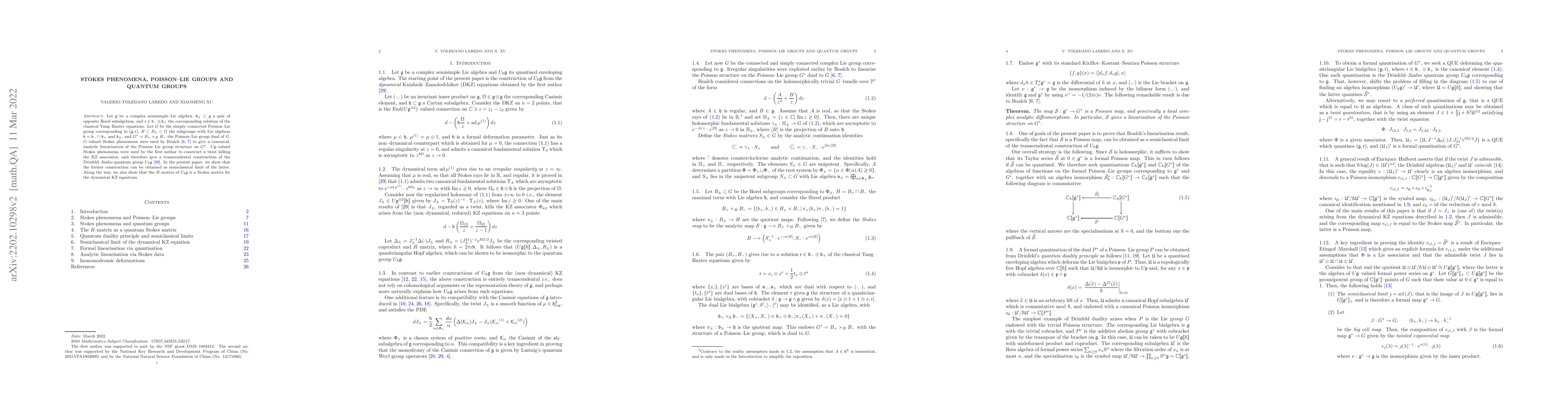 Thumbnail for Stokes phenomena, Poisson-Lie groups and quantum groups