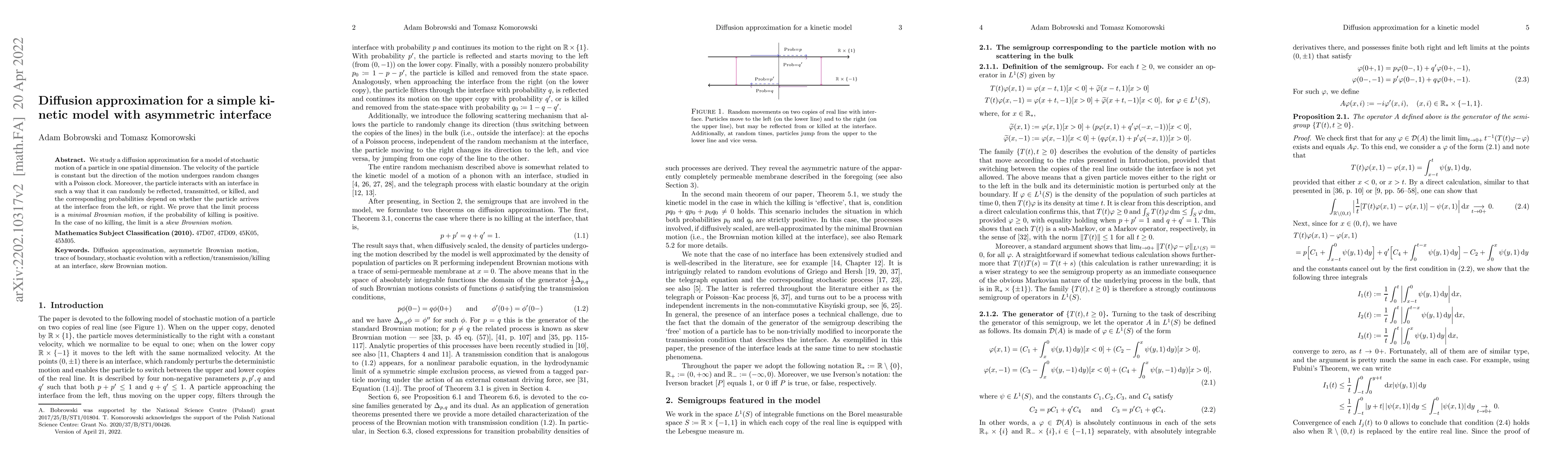 Thumbnail for Diffusion approximation for a simple kinetic model with asymmetric
  interface