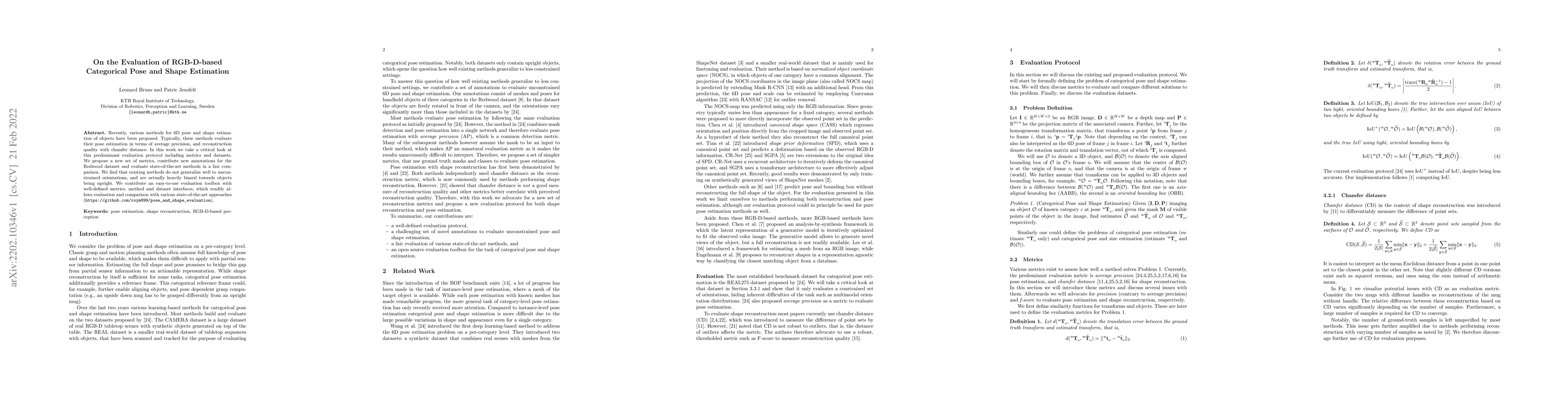 Thumbnail for On the Evaluation of RGB-D-based Categorical Pose and Shape Estimation
