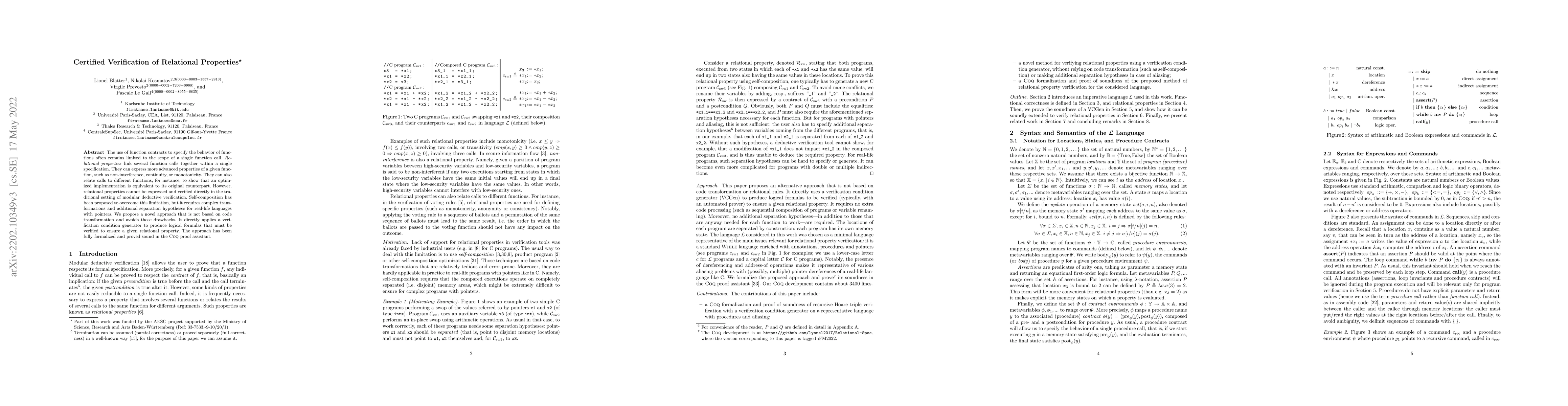 Thumbnail for Certified Verification of Relational Properties