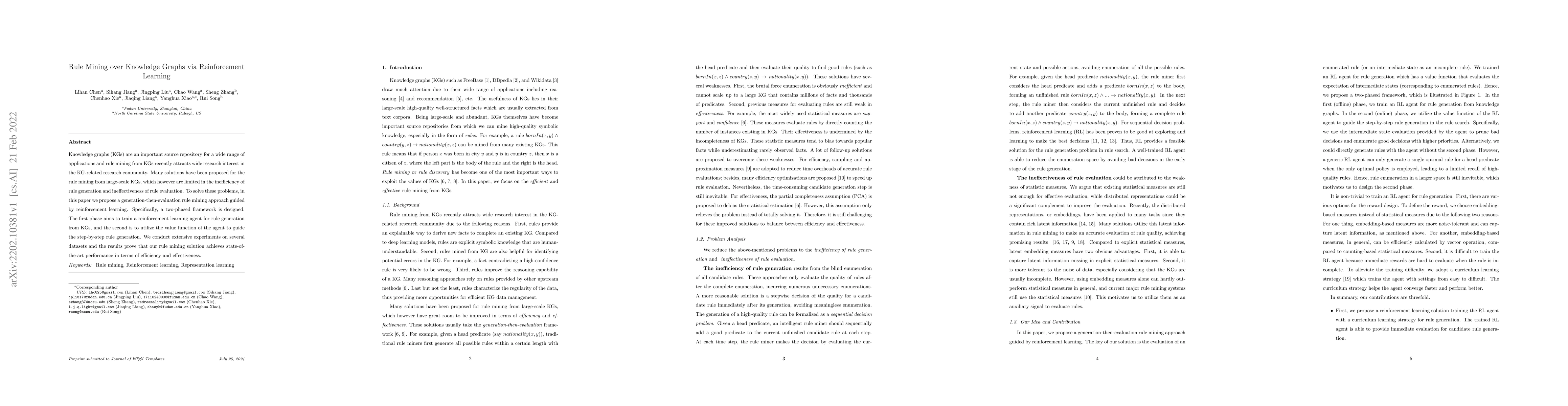 Thumbnail for Rule Mining over Knowledge Graphs via Reinforcement Learning