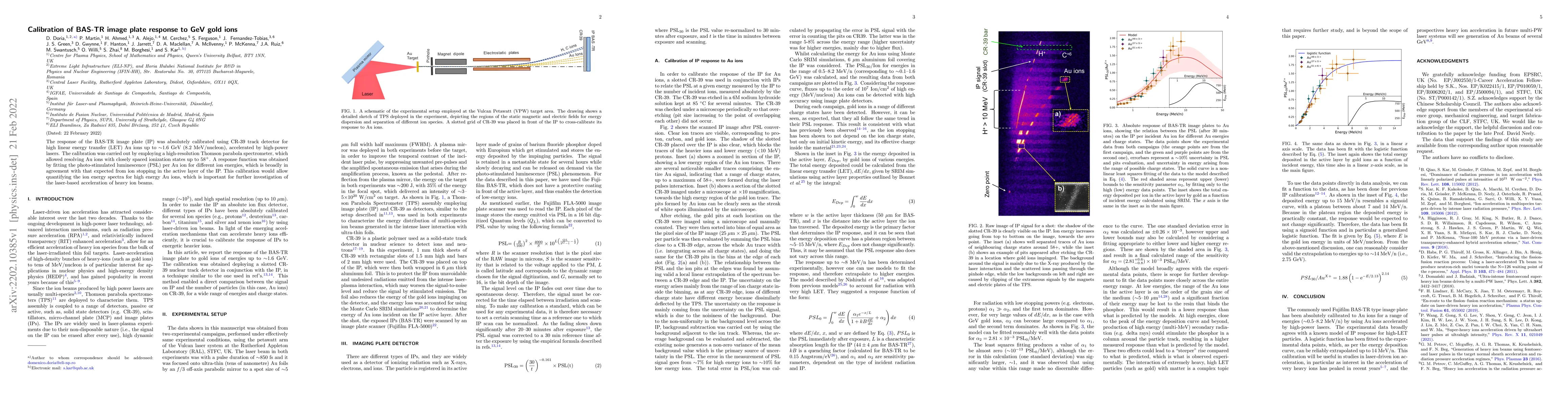 Thumbnail for Calibration of BAS-TR image plate response to GeV gold ions