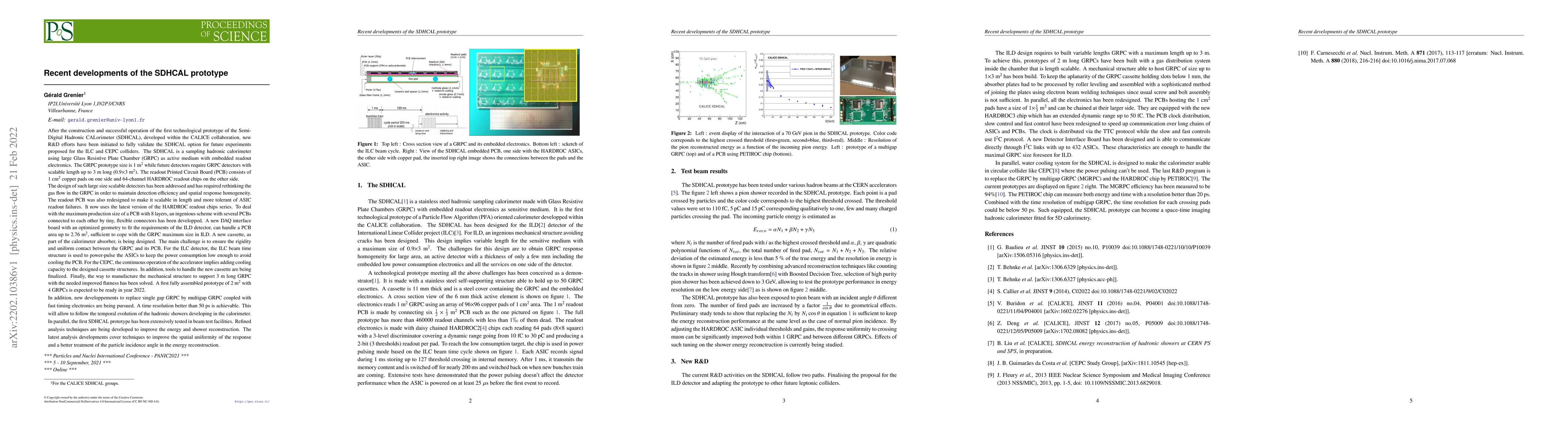 Thumbnail for Recent developments of the SDHCAL prototype