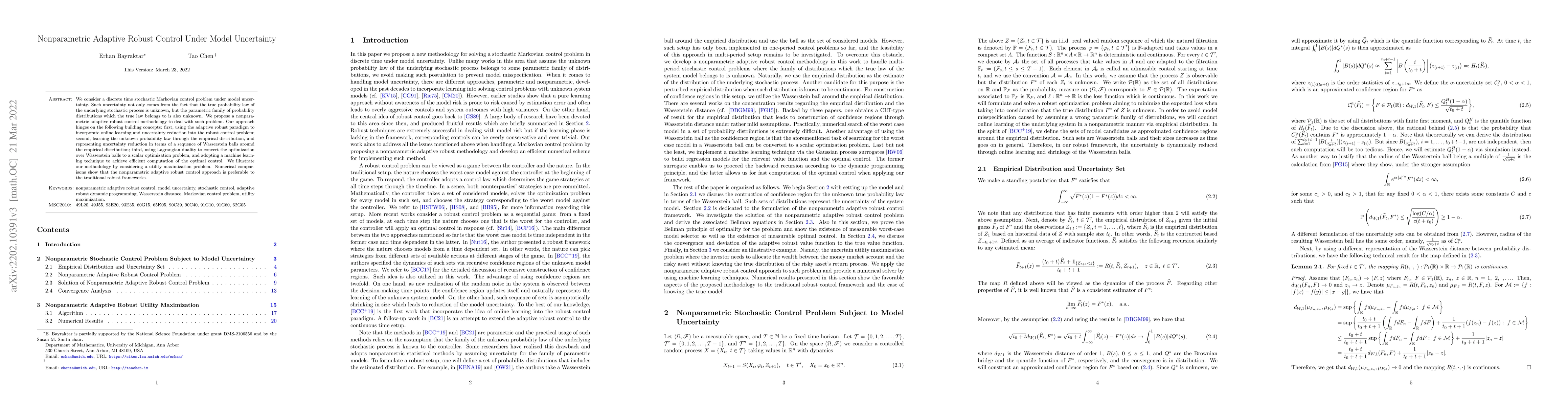 Thumbnail for Nonparametric Adaptive Robust Control Under Model Uncertainty