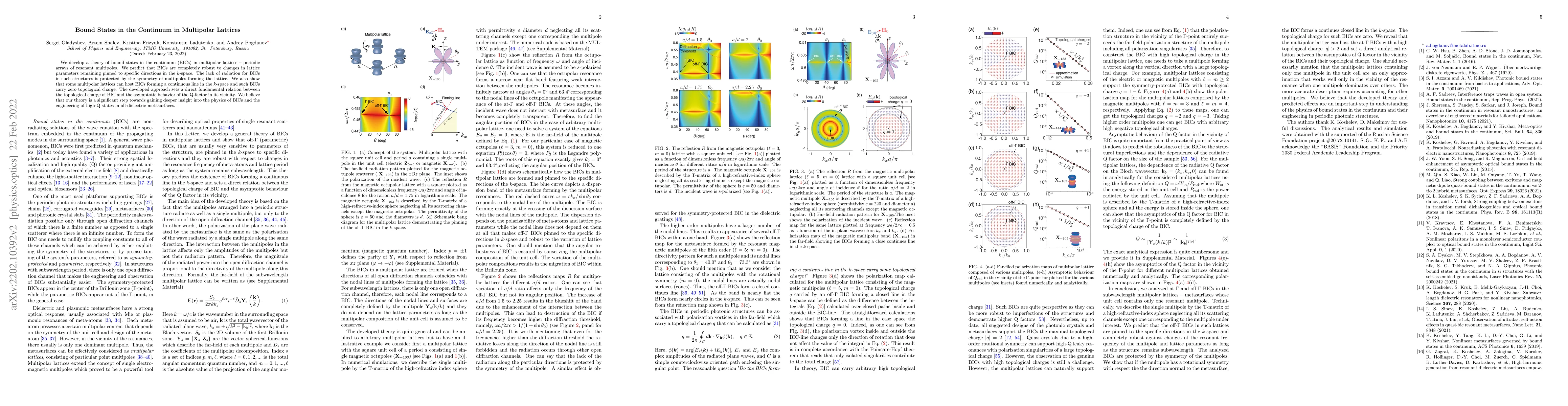 Thumbnail for Bound States in the Continuum in Multipolar Lattices