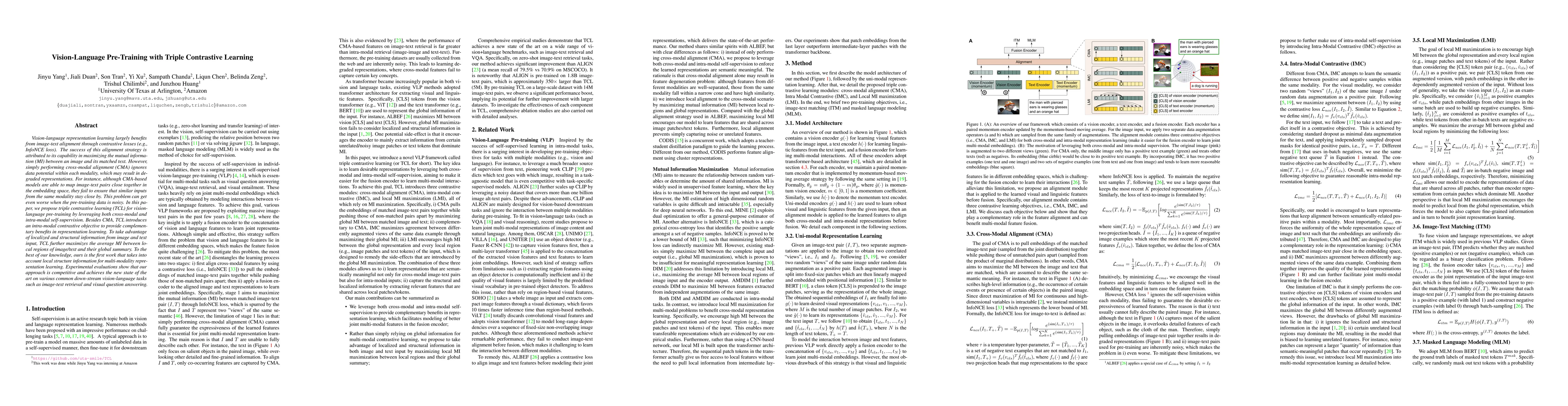 Thumbnail for Vision-Language Pre-Training with Triple Contrastive Learning