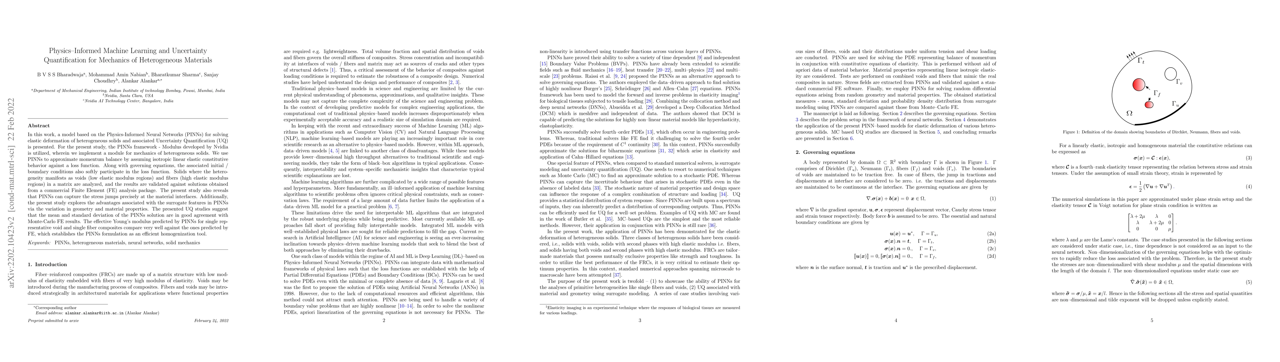 Thumbnail for Physics-Informed Machine Learning and Uncertainty Quantification for
  Mechanics of Heterogeneous Materials