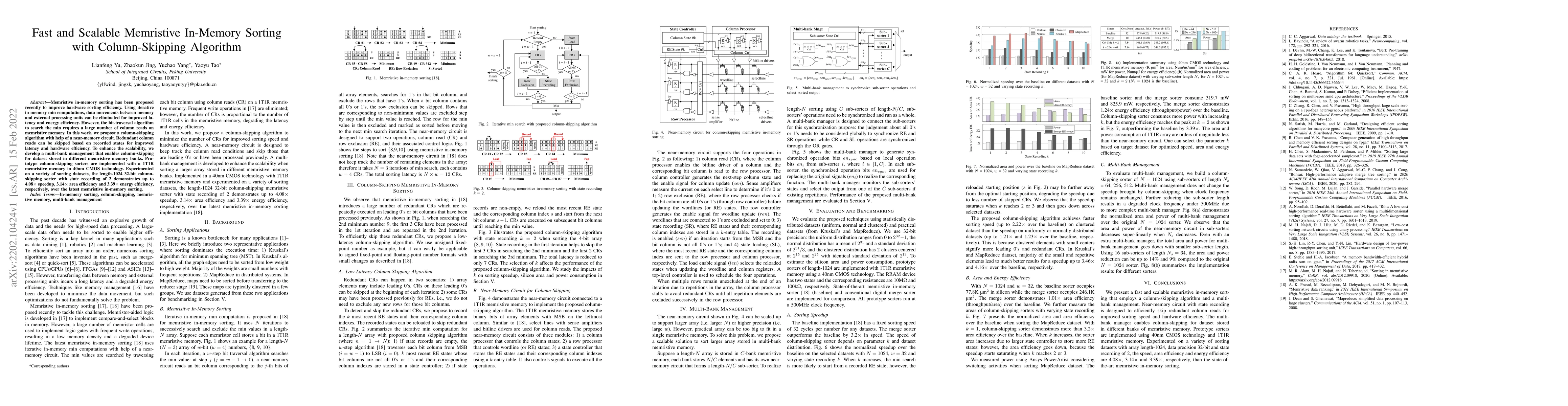 Thumbnail for Fast and Scalable Memristive In-Memory Sorting with Column-Skipping
  Algorithm