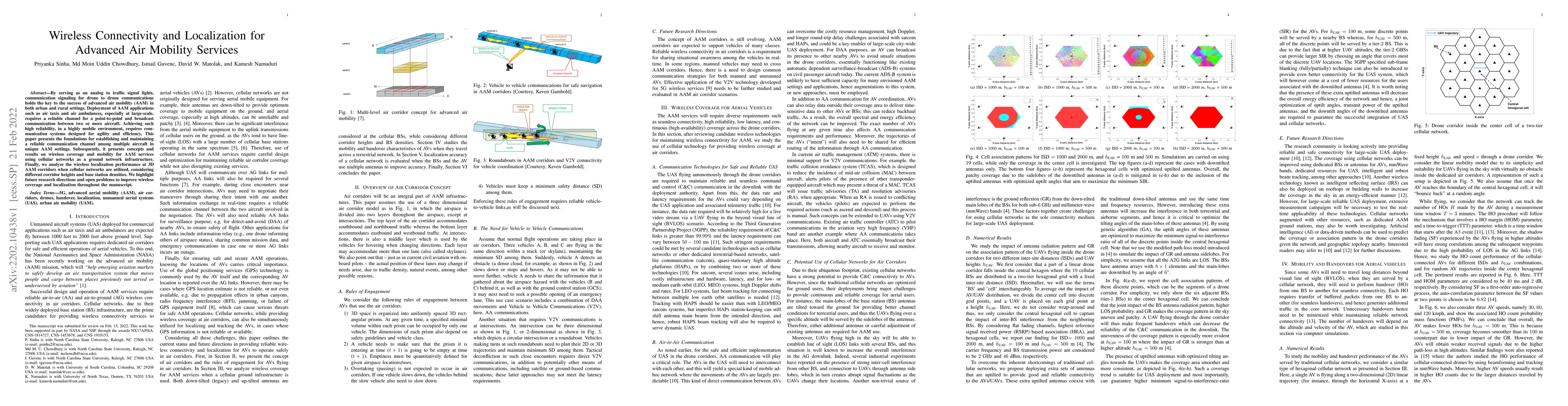 Thumbnail for Wireless Connectivity and Localization for Advanced Air Mobility
  Services
