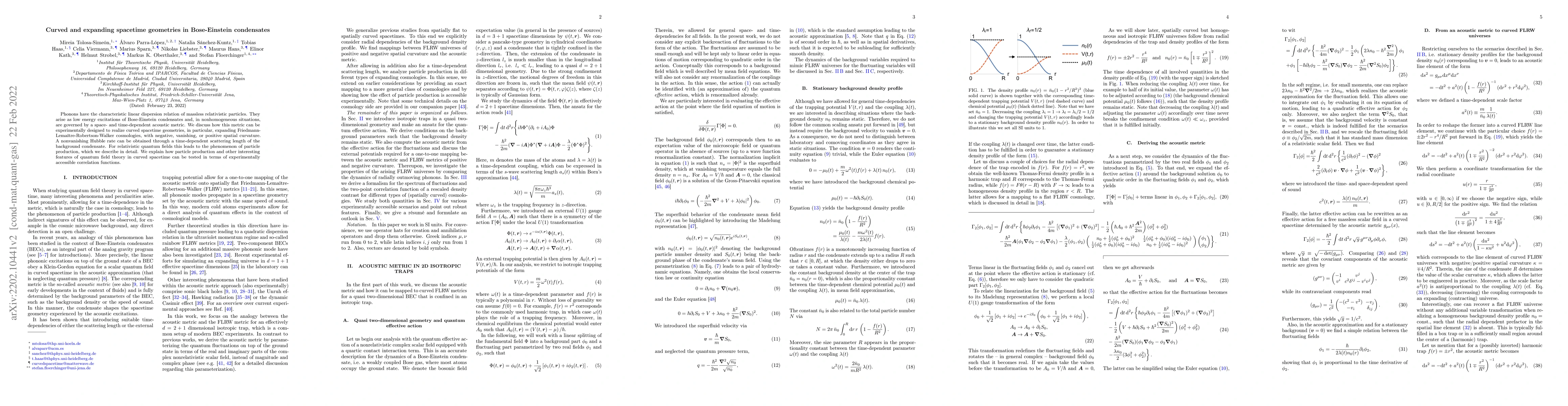Thumbnail for Curved and expanding spacetime geometries in Bose-Einstein condensates