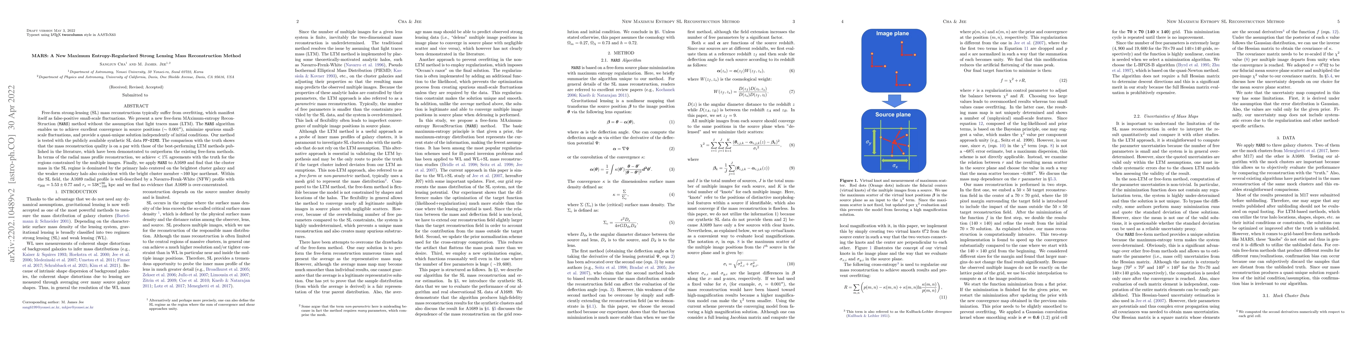 Thumbnail for MARS: A New Maximum Entropy-Regularized Strong Lensing Mass
  Reconstruction Method