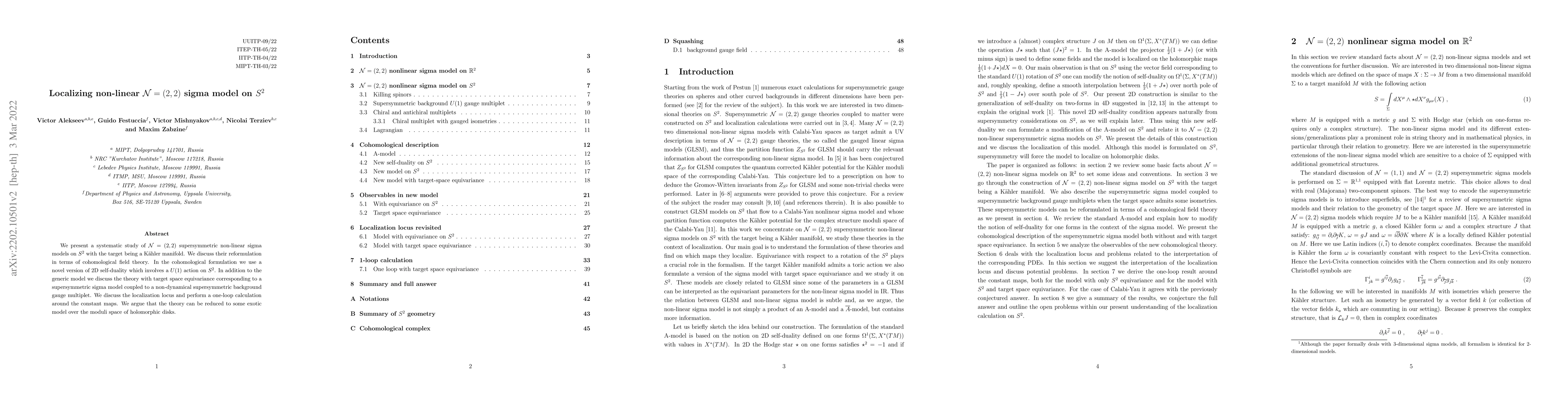 Thumbnail for Localizing non-linear ${\cal N}=(2,2)$ sigma model on $S^2$