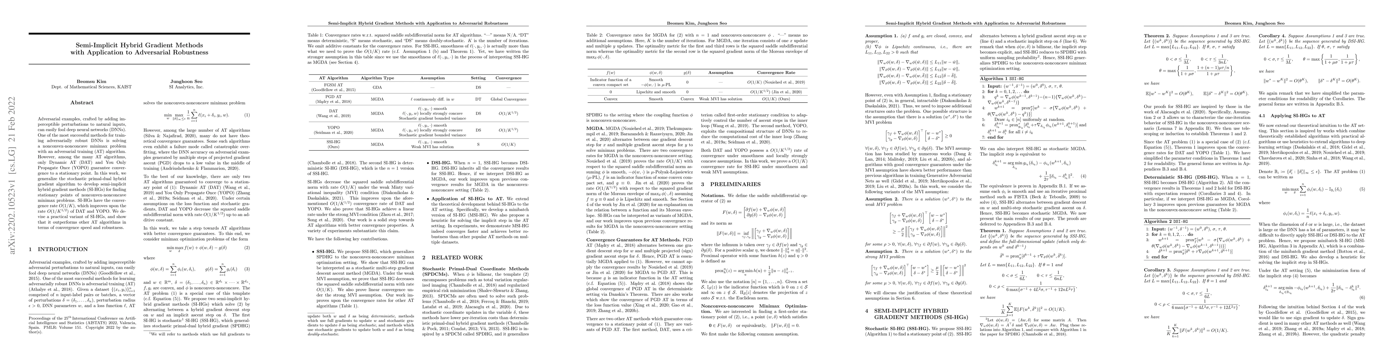 Thumbnail for Semi-Implicit Hybrid Gradient Methods with Application to Adversarial
  Robustness